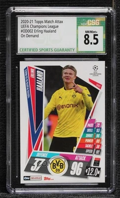 2020-21 Topps Match Attax UCL On Demand Pack 1 Erling Haaland #OD002 CSG 8.5 - Image 1 of 2