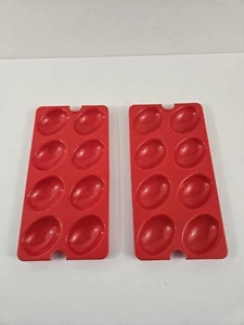 Set of 2 Tupperware Deviled Egg Holder Red Replacement Trays #665 - Trays Only - Picture 1 of 4