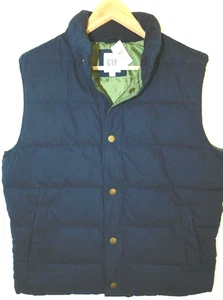 Gap Herren Thermo Outdoor Puffer Weste Navy Blau GRÖSSE SMALL Druckknopftaschen NEU - Bild 1 von 4