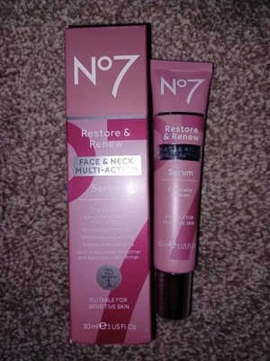 Boots No7 Restore & Renew Face & Neck Multi Action Serum 30ml Brand New In Box - Image 1 of 3