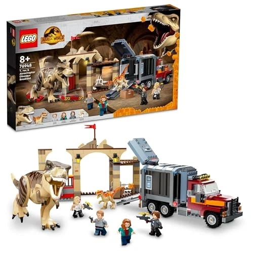 LEGO Jurassic World Dinosaur T-Rex and Atrochiraptor's Great Escape 76948 Bricks - Image 1 of 4