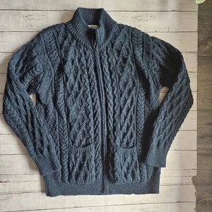 ARAN CRAFTS MENS XXL 100% WOOL MOCK NECK FULL ZIP SWEATER CARDIGAN - Picture 1 of 7