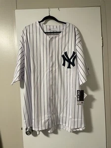 New York Yankees Nadelstreifen Majestic Baseball Trikot - Herren 3XL XXXL - Weiß - Bild 1 von 14