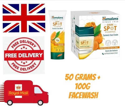 UK Combo Turmeric Face Cream 50g And Face Wash 100ml Himalaya Dark Spot — 第 1/4 张图片