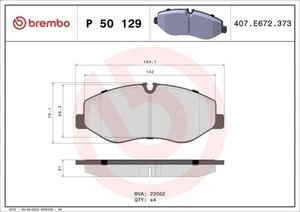 Brake Pad Set, disc brake BREMBO P 50 129 for VITO Tourer (W447) 2 2020-202 - Picture 1 of 6