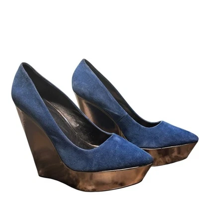 Zapatos de vestir ALDO azul cuña tacón alto plataforma-talla 8,5 (39) Foto 1 de 4