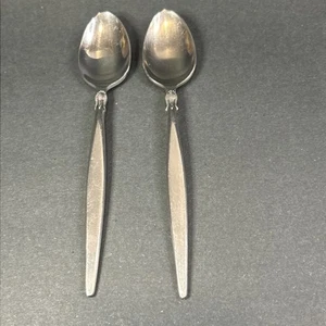 PETAL Stainless Japan Satin Handle Silverware Flatware Lot Of 2 TEASPOONS 7” - Picture 1 of 6
