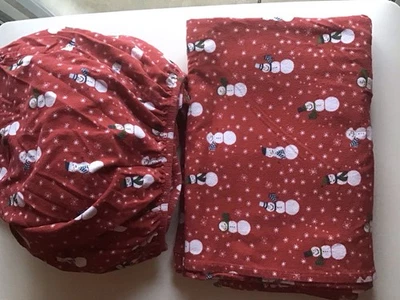 Juego de sábanas dobles Martha Stewart 100 % algodón franela muñecos de nieve  Foto 1 de 3