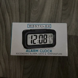 Westclox Digital Alarm Clock Day/Date Display and LED Backlight Black OPEN BOX - Picture 1 of 3