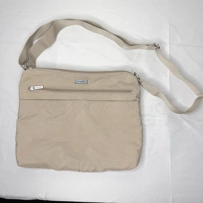 Bolso Bandolera Baggalini Bronceado Doble Compartimento Viaje Nylon Neutro Beige Foto 1 de 4