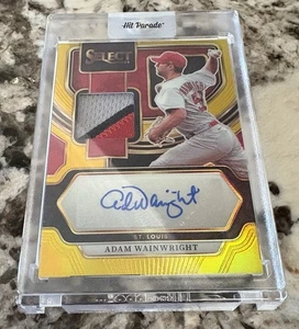 2024 Panini Select - Autographed Memorabilia Adam Wainwright Gold Prizm /10 Auto - Picture 1 of 2