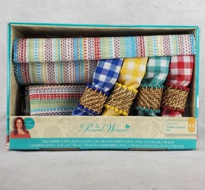 Pioneer Woman Chunky Stripe Table Linens 13 Piece Set Napkins Checkered Picnic - Picture 1 of 7