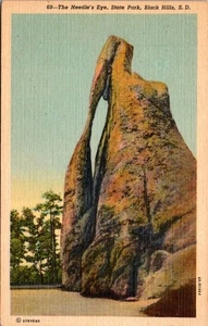 The Needles Eye State Park Black Hills S D Linen Postcard - Picture 1 of 4