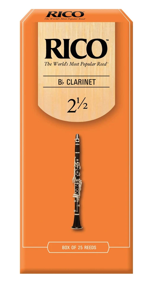 Paquete de 23 cañas planas Rico Bb Clarinete B # 2,5 Fuerza - RCA2525 *CAJA ABIERTA** Foto 1 de 1