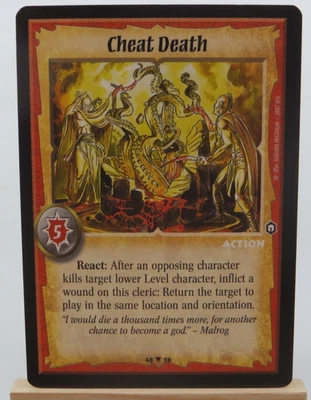 WARLORD Saga of the Storm CCG Action Card CHEAT DEATH 45/78 #963 - Image 1 of 2