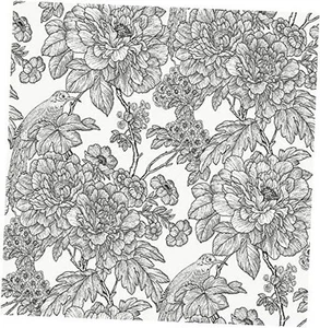 NUS3544 Black & White Sudbury Peel & Stick Wallpaper, Blacks - Picture 1 of 7