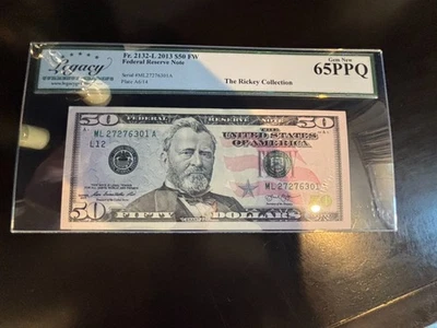DBR 2013 $50 San Francisco Fr. 2132-L Gem Legacy 65 PPQ Serial ML27276301A - Image 1 of 2