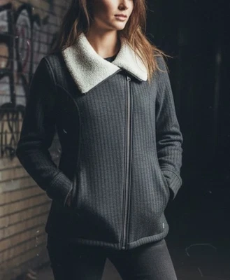 Chaqueta para mujer VANS cremallera asimétrica Sherpa forrada de vellón hebilla gris talla S grunge Foto 1 de 4