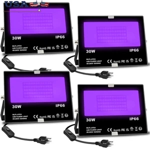 30W LED Schwarzlicht IP66 Wasserdicht Leuchten Partys Halloween Härten Nagellack USA - Bild 1 von 8