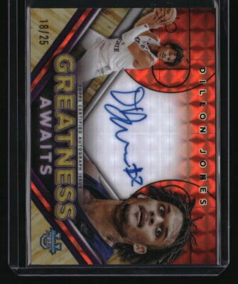 2023-24 Bowman U Best Dillon Jones Greatness Awaits Auto Geometric Orange /25 - Image 1 of 2