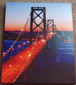 Illuminated Bridge Canvas 50 x 40cm - Picture 1 of 2