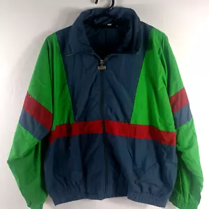 Vintage Full Zip Long Sleeve Multi Color Windbreaker Jacket Mens Size XL - Picture 1 of 2
