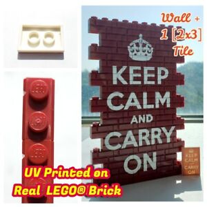 Lego UV print block WW2 British Poster Keep Claim & Carry On battle scene moc