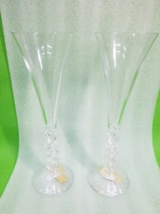 2 X Vetro Cristallo Trasparente Vintage scanalato 2000 Stamware Champagne - Foto 1 di 5