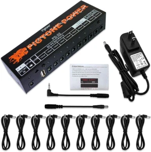Guitar Effect Pedal Power Supply 10 DC Outputs for 9V 12V 18V Effects Pedals wit - Picture 1 of 12