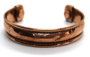 OM AUM AUHM COPPER BRACELET WRIST BAND MANTRA KADA HINDU BUDDHIST KADA BANGLE - Picture 1 of 8