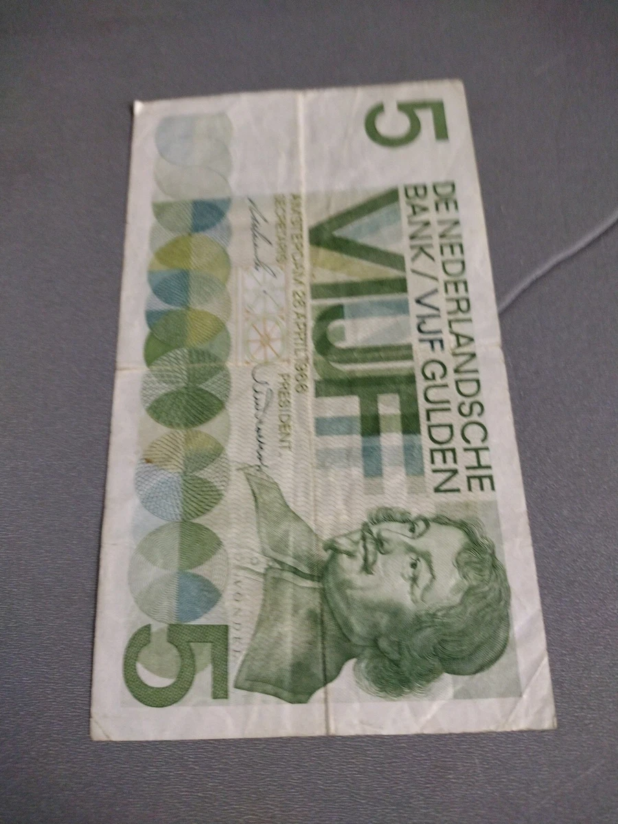 Sammlerbanknote Niederlande 5 Gulden 1966 – Pick-Nr. 90a, Gebraucht (III), Historisches Zahlungsmittel