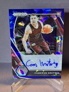 2021-22 Panini Prizm Draft Picks Blue Ice /75 Cameron Krutwig #DP-CKR Auto