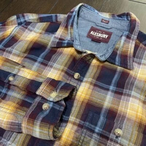 Alesbury Herren Medium Hemd Button-Down kariert kariert Leinen Baumwolle - Bild 1 von 6