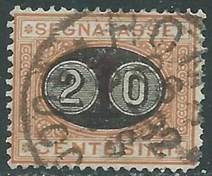 1890-91 REGNO SEGNATASSE USATO SOPRASTAMPATO 20 SU 1 CENT - RE31-6 - Picture 1 of 1