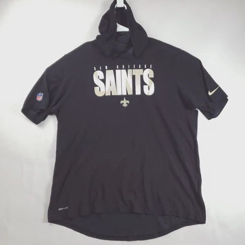 New Orleans Saints Hoodie Mens XL Black Nike Dri-Fit Short Sleeve Regular Fit Cover