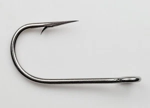 10 Mustad Edelstahl offene Augen Siwaschhaken 9510XXXS-9/0-10 Lachs 3X stark - Bild 1 von 7