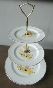 Vintage 1973 Holly Hobbie 3-Tier Tidbit Tray Serving Dish 14" Made in Japan - Picture 1 of 8