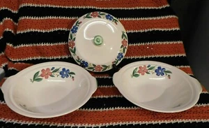 Shenandoah Ware Paden City Keramik 2 Auflaufformen 1 Deckel Floral USA M-46-B - Bild 1 von 12