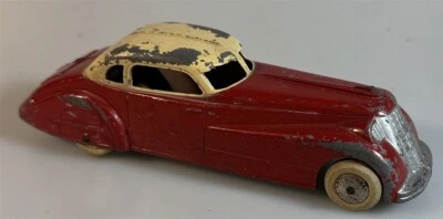 Vintage 1930's Tootsie Toy Jumbo Super Coupe Red and Yellow Tootsietoy - Image 1 of 4