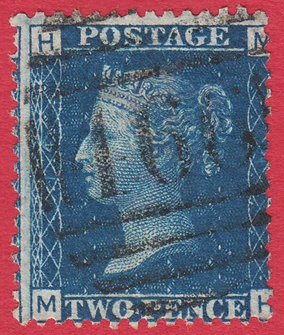 GB QV 1869 2d BLUE PLATE 14 MH SG47 GU MISPERF LIVERPOOL 466 Cover