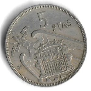 1957 (1962) Spain 5 Pesetas World Coin - KM# 786 - Picture 1 of 2