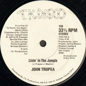 JOHN TROPEA " LIVIN’ IN A JUNGLE " NEW 12 DANCE DISCO SOUL FUNK BOOGIE - Picture 1 of 1
