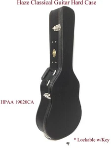 4/4 Haze Classical Guitar Hard Case, Black, Lockable w/Key, Flat Top. HPAA 020CA - Bild 1 von 12