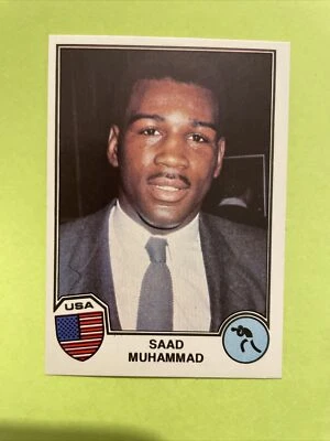 Original 1982 Image Sticker Panini Superstars Boxe Saad Muhammad - Photo 1/2
