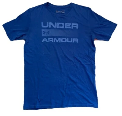 * New Under Armour Heatgear Boys Sz S Loose Blue Short Sleeve T-Shirt Dri-Fit - Image 1 of 4