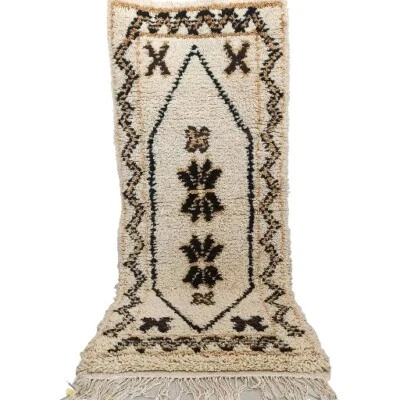 Vintage Moroccan Azilal Rug Handmade Berber Tribal Area Wool Geometric Carpet - Image 1 of 4