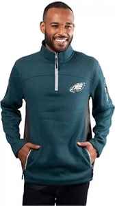 Ultra Game Men's Quarter-Zip Fleece Pullover Sweatshirt with Zipper Pockets Sz M - Picture 1 of 10