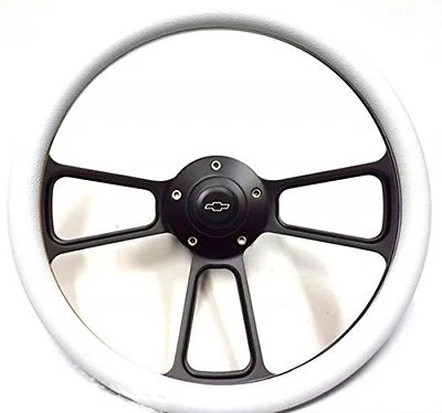 1967-1968 Chevy II, Nova 14" Billet White Steering Wheel Chevy Horn & Adapter - Изображение 1 из 4