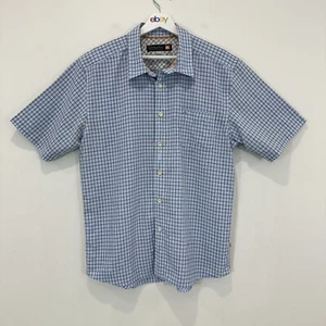 Quiksilver Waterman Shirt Men L Blue Check Button Up Casual - Picture 1 of 10