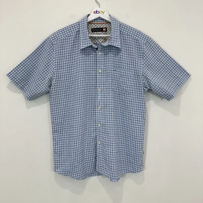 Quiksilver Waterman Shirt Men L Blue Check Button Up Casual - Image 1 of 4